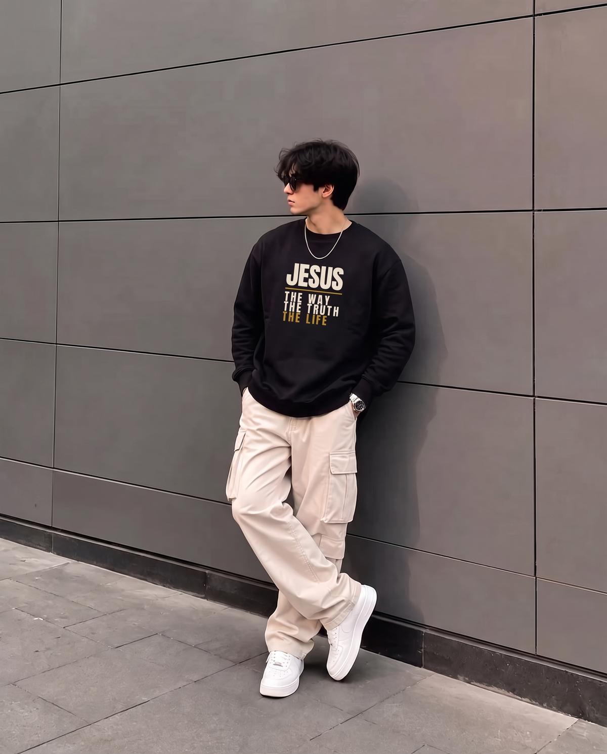 Jesus Crewneck Sweater — Gold Print