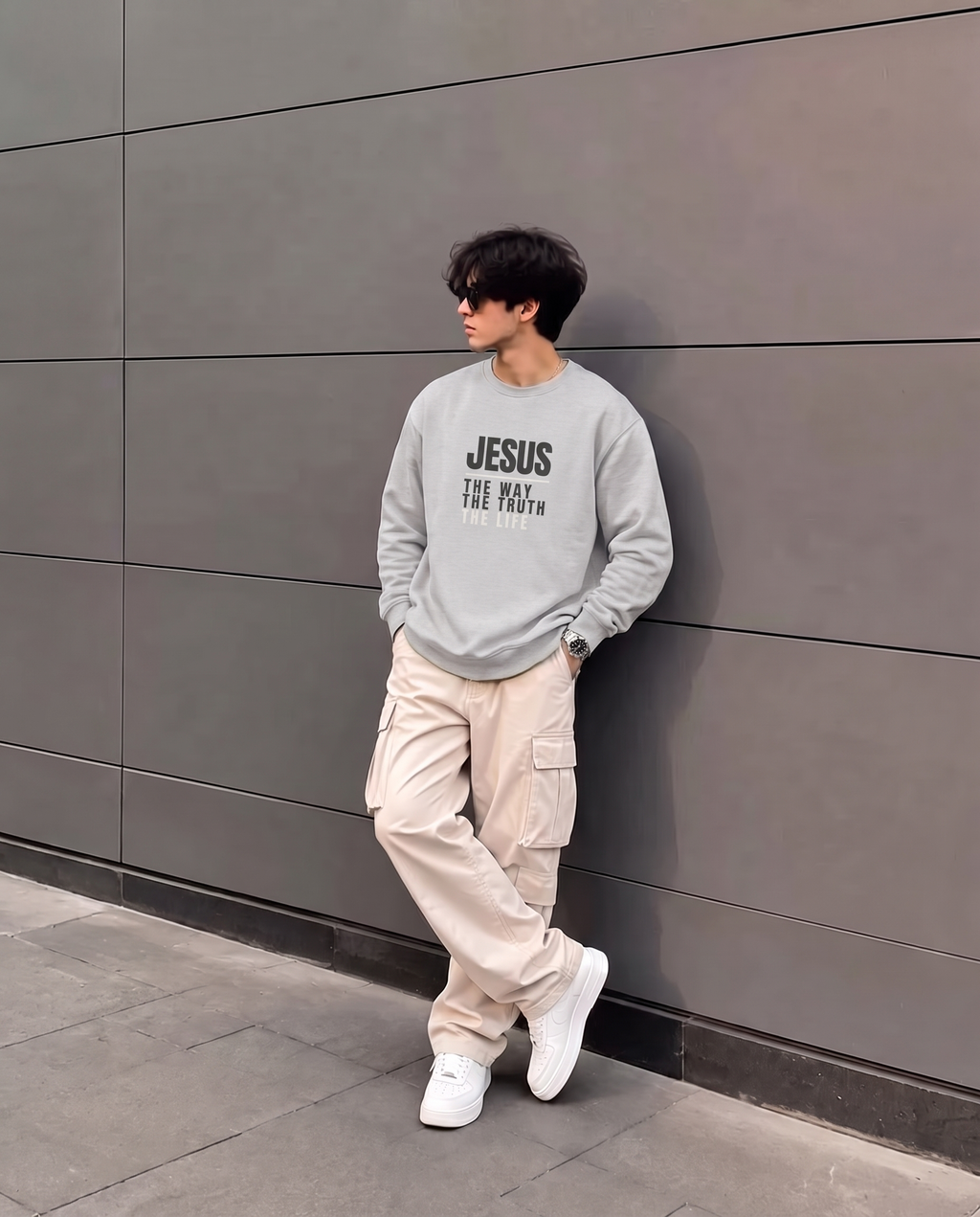 Jesus Crewneck Sweater — White Print